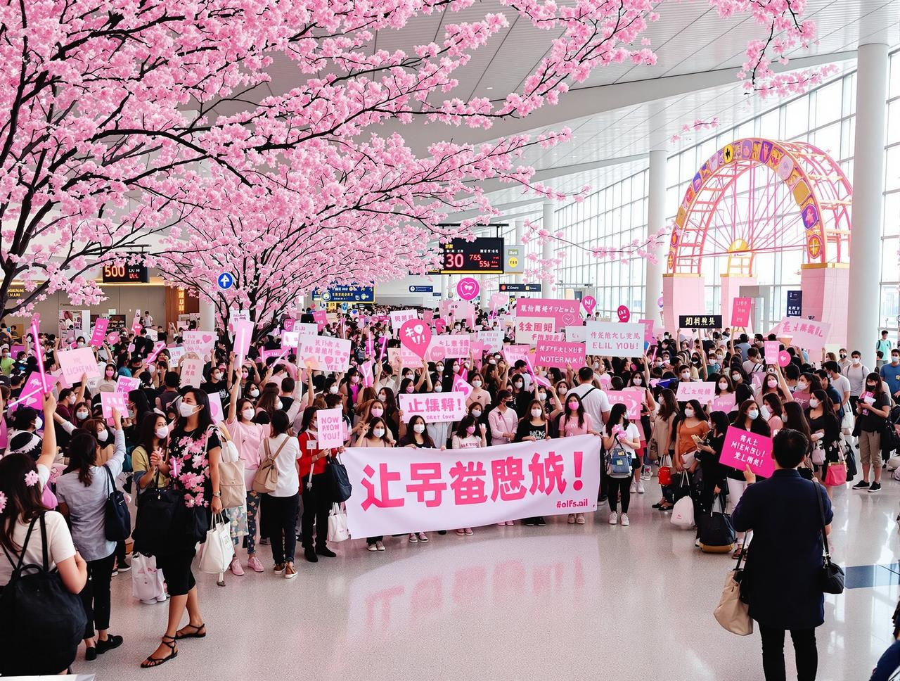 某顶流艺人在机场被粉丝围堵，场面一度失控